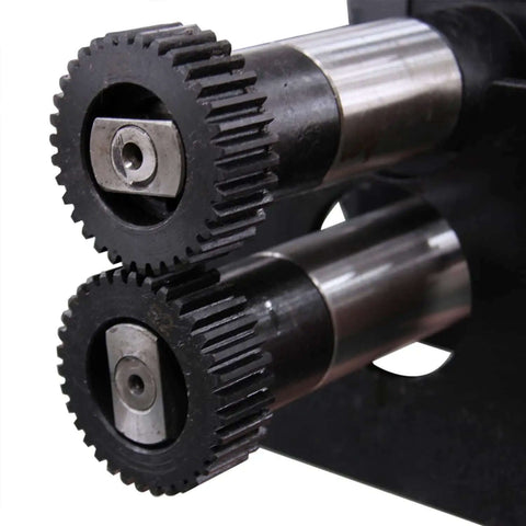 Close-up of rollers on TB-12 Bead Bender Beading Machine 8 Inch Rotary Forming Tool For 18 Gauge Metal With Cast Iron Construction