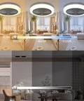 Enclosed Ceiling Fan With Light And Bluetooth Speaker Low Profile 18.1 Inch App Control showing RGB dimming options in living room