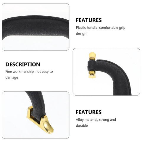 Close-up views of Vintage Gold Cabinet Handles 5Pc Set for Kitchen Cupboards showing plastic grip and gold alloy tips.