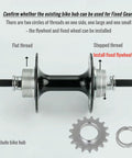 Fixed Gear One Speed Freewheel Cogs Set For Fixie Track Bike Hub With Lockring, show hub compatibility for installation.