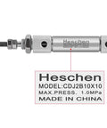 Slim Stainless Steel Air Pneumatic Cylinder CDJ2B 10 By 10 With M5 Port 10mm Bore 10mm Stroke Double Acting Single Rod Compact Linear Actuator For Precise Automation shown with threaded rod end