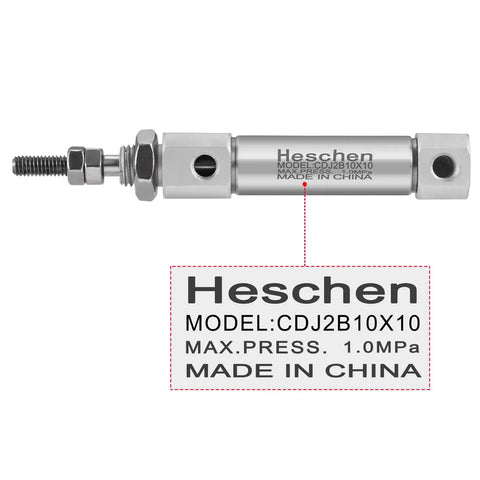 Slim Stainless Steel Air Pneumatic Cylinder CDJ2B 10 By 10 With M5 Port 10mm Bore 10mm Stroke Double Acting Single Rod Compact Linear Actuator For Precise Automation shown with threaded rod end