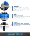 Product details showing bearings, seals, and studs for Set of 2 Front Wheel Hub and Bearing Assemblies, 5-Lug ABS, Buick, Chevy, Olds, Pontiac