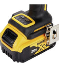 20V Max Compact Impact Wrench Kit With 3/8 Inch Drive And Brushless Motor lithium ion battery showing power indicators and design