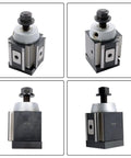 13-18 Inch CNC CXA Piston Quick Change Tool Post Set with wedge type holders for 250-301 and 250-310, detailed side view
