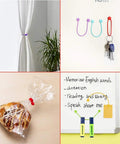 Reusable Silicone Magnetic Cable Ties 7.48 Inch Magnetic Twist Ties For Bundling Cords And Organizing USB Cables Fridge Magnets And Decor 14 Pack In Seven Colors used for curtains, keychains, and note holding.