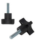 Ten Pack 5/16-18 Four-Arm Knobs With 1 Inch Threaded Studs for Tool Free Grab and Go Grip and Secure Positioning