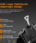 Close-up of Heavy Duty Vacuum Power Brake Booster Replacement Fits 2003 2006 Chevy Silverado showing diaphragm design and bolts.