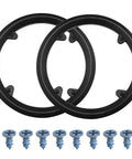 Two Pack Black Bike Chain Guard Covers For Sprocket Protection, Plastic MTB Chain Shield With Four Holes and screws visible