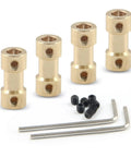 Flexible Shaft Coupler 2mm to 3mm 4 Pack Brass Motor Couplers With Screws And Allen Keys Built To Last High Hardness Shaft Adapters For DIY Projects And Stepper Or Servo Motors brass couplers with screws and Allen keys