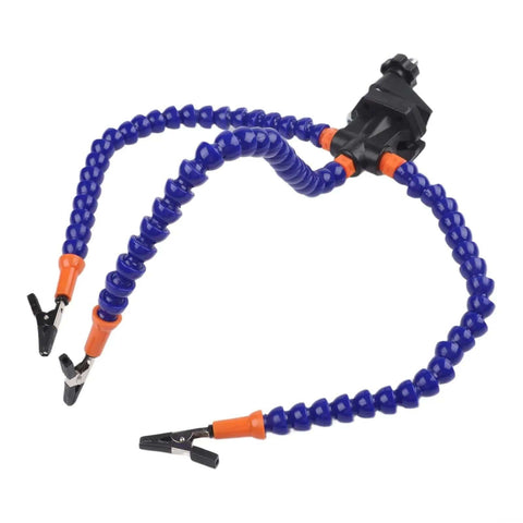 Three Arm Soldering Helping Hands Station with adjustable clips and swivel base, for PCB repair and electronics tinkering