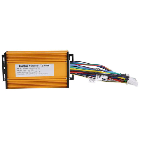 Heavy Duty Brushless Speed Controller For Electric Scooters Rides Like Butter With Smooth Throttle Response and three mode options, side view.