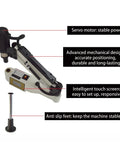 Heavy Duty 1200W Electric Tapping Machine 360 Degree Rotation M6 To M30 Threading Tool with touch screen control panel features.