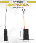 Heavy Duty 4 Pack Carbon Brush Replacement Set Fits Power Tool Motors Compatible With N031634 And 698873 dimensions diagram