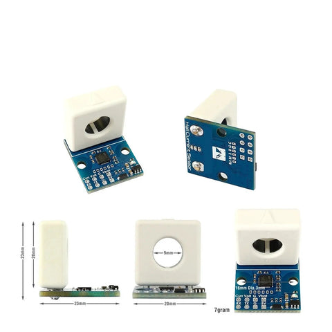 Hall Effect 150A Current Sensor Module With 0 To 69V Voltage Sense for drones, various angles and dimensions shown
