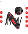 Your Go To Folding Hex Key Set 25 Piece Wrench Kit in a 3 Pack with SAE Metric and Star L Keys Rubber Case Durable CR V Steel