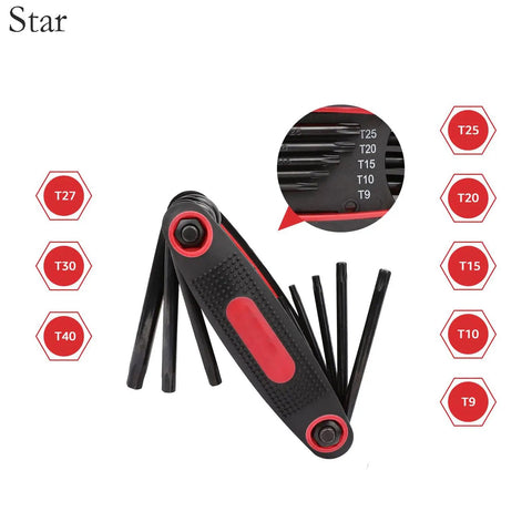 Your Go To Folding Hex Key Set 25 Piece Wrench Kit in a 3 Pack with SAE Metric and Star L Keys Rubber Case Durable CR V Steel
