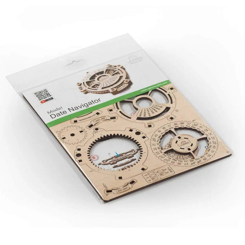Date Navigator Wooden Mechanical Model Puzzle Kit Build Your Own Realistic Gear System Educational STEM Toy For Adults And Teens Open Box Hands On Mechanical Experience, open box plywood kit