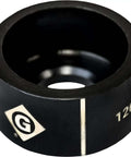 Replacement Die For 1-11/16 Inch Standard Round Knockout, 1.000 Inch Hole, front view of black metal die with engraved markings