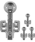 4 Pack Stainless Steel Folding Cabinet Hinges With Soft Close Damper for Frameless Cabinets and Windows, Quiet Operation