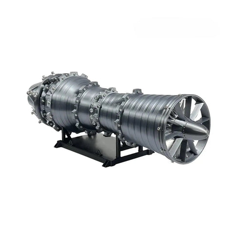 Turbine Engine Model Kit For Aviation Enthusiasts With Realistic Replica And Light Effects, enlarged metal model on stand