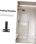 Heavy Duty Stainless Steel Shower Door Hinge With Dual Hole Pivot, Black Metal Bathroom Hardware For Frameless Glass Enclosure, practical design
