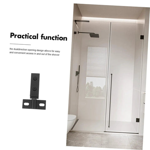 Heavy Duty Stainless Steel Shower Door Hinge With Dual Hole Pivot, Black Metal Bathroom Hardware For Frameless Glass Enclosure, practical design
