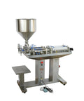 Heavy Duty Dual Head Pneumatic Paste Filling Machine With 50L Vertical Hopper for shampoo thick cream and cosmetic liquids.