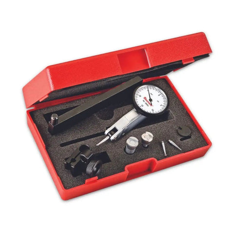Dial Test Indicator With Dovetail Mount And Case, One And A Quarter Inch White Dial Face, 0.030 Inch Range, 0-15-0 Dial Reading, 0.0001 Inch Graduation, Includes Pro Grade Accessories, Ready For High Precision Measuring Jobs