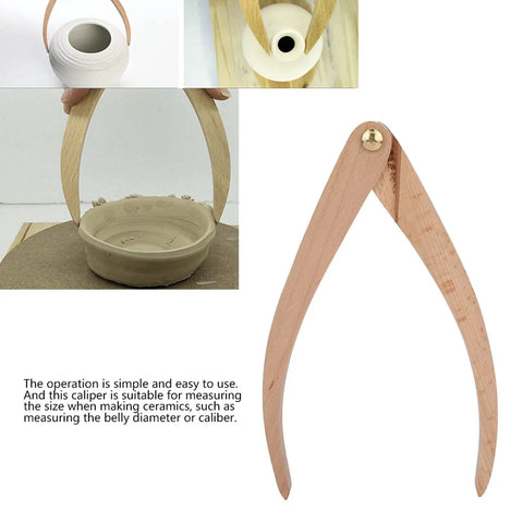 Solid Wood Caliper Delivers Straight Shootin Measurements Hella Durable Build For Real World Studio Grind Genuine Hardwood Finish No Fuss Pottery Measuring Ceramic Sizing Gauge For Clay Artisans