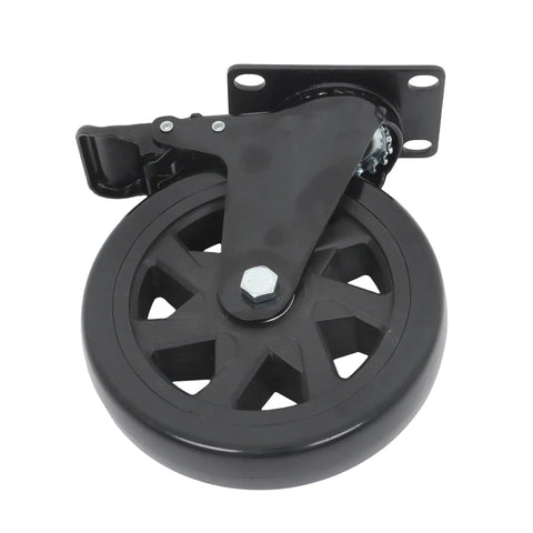 Heavy Duty 6 Inch Locking Caster Wheels With Brake Quiet Polyurethane No Noise Top Plate Swivel Castors 3000 Lbs Capacity