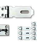 Safety HASP With Fixed Staple, Sturdy Steel Construction For Lockout Tagout And Industrial Safety, 2 And A Half Inch Opening, 8 Pack