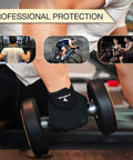 Ultimate Boss Level Workout Gloves For Men And Women Featuring Supercharged Killer Grip Technology For Intense Weightlifting Cycling And Gym Training Sessions With Breathable Padded Design To Stop Calluses Dead While Crushing It In Black And Large Fit, griping a dumbbell.