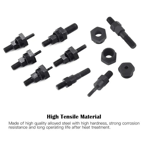 Assorted 6 Piece SAE Rivet Nut Gun Mandrel Kit With Nose Pieces for DIY use in high strength alloy steel