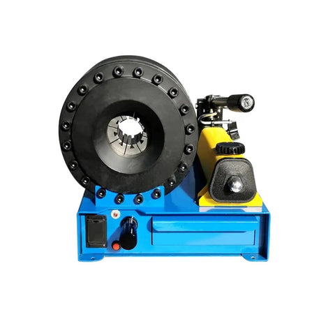 Tough As Nails Portable Manual Hydraulic Hose Crimper Press Tool For 6 To 25 Mm Size with black rubberized grip and blue base.