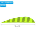 Shield Cut Arrow Vanes 20 Pack 3 Inch Turkey Feather Fletch Right Wing Fletching For DIY Target Shooting Fluorescent Yellow
