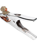 Heavy Duty 300A Grounding Work Clamp For Electric Welding And Soldering Repair with chrome finish and copper connection for durability.