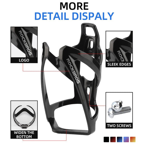 Ultra Light Water Bottle Holder For Bikes 35G Universal Bottle Cage With Screws Tool 2 Pack showcasing sleek edges and logo