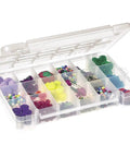 Portable Plastic Parts Storage Case With Hinged Lid And Five Adjustable Dividers Large Clear Organizer For Hardware Nuts Bolts Beads Jewelry