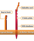Comparison of two tent stakes showing 7075 Aluminum Tent Stakes 15 Pack Ultralight Tri Beam Pegs With Reflective Rope and original design