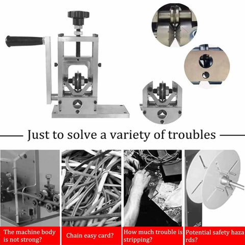 GfsgHzz 35W Automatic Wire Stripper Machine With Fast Stripping Speed And Hand-Crank Drive showcasing durable metal construction and design details.