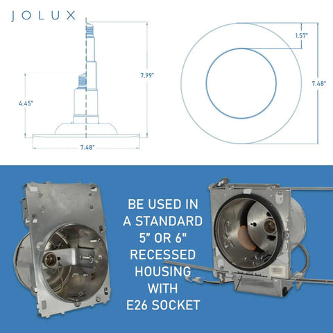 Diagram and components of 4 Pack 5 To 6 Inch LED Can Lights Retrofit Recessed Lighting 12W Equals 60W 2700K Soft White 800 Lumens Dimmable Adjustable Downlight ETL Damp Rated DIY Friendly Install Bevel Trim