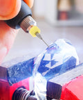 Using Pro Grade 1.49 Inch Precision Tungsten Carbide Micro Drill Bit on crystal stone for ultra sharp holes and clean finish.