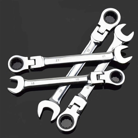 12 Piece Ratchet Spanner Set 8 To Nineteen Millimeters Flexible Wrench Kit For Auto Repair Durable Matte Finish Hand Tools