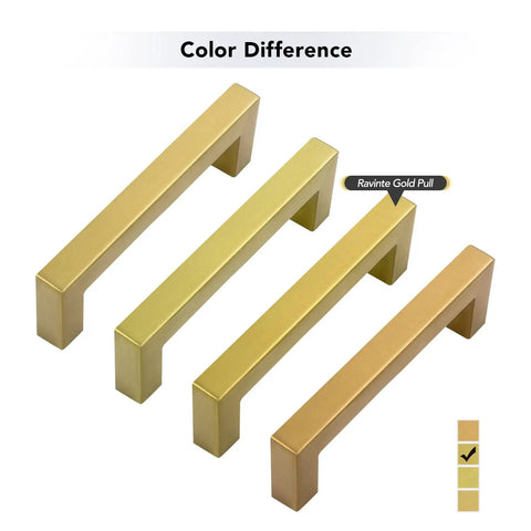 Comparison of 25 Pack 4 Inch Gold Cabinet Pulls Brushed Brass Square Hardware For Kitchen Cabinets And Drawers 102mm Center To Center Hole Center