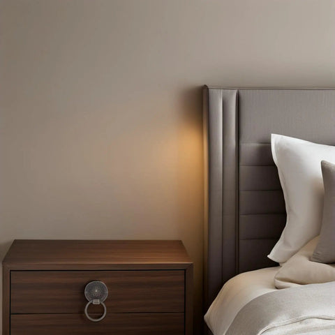 Bedroom setup with 12 Pack Retro Bronze Ring Pulls For Drawers And Cabinets Dope Vintage Drop Knobs Zinc Alloy Hardware on nightstand