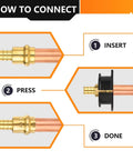 How to connect 10 Pack Lead Free Brass Union Couplings 2 Inch Copper Press To Female Npt Pipe Connectors illustration.