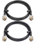 RG8x Jumper Cable 3ft 2 Pack PL259 Male to Male Coax for HAM Radio CB VHF Marine Antenna Extension SWR Meter and Antenna Analyzer