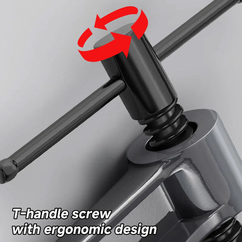 Close-up of Heavy Duty Deep Throat U Clamp G Style Woodworking Steel Deep Reach C Clamp with T-handle screw