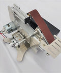 Compact Mini Belt Sander 533x30mm Power Tools for Wood And Metal, close-up of motor and belt assembly for DIY projects.